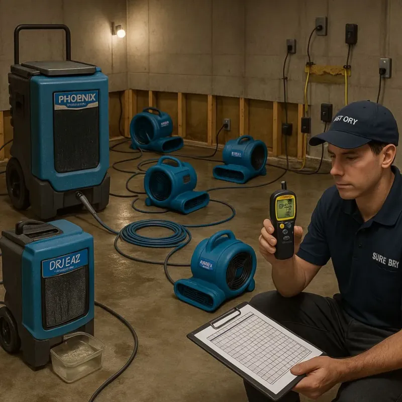 Structural Drying and Dehumidification process in Coatesville, PA